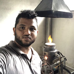 Afrih Anver, SholaGems owner at Heat Treatment Process