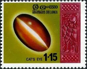 Gems of Sri Lanka on Postal Stamps 5 1976 Gems Sri Lanka Stamp Cats Eye