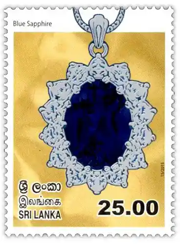 Gems of Sri Lanka on Postal Stamps 10 Facets Sri Lanka Blue Sapphire