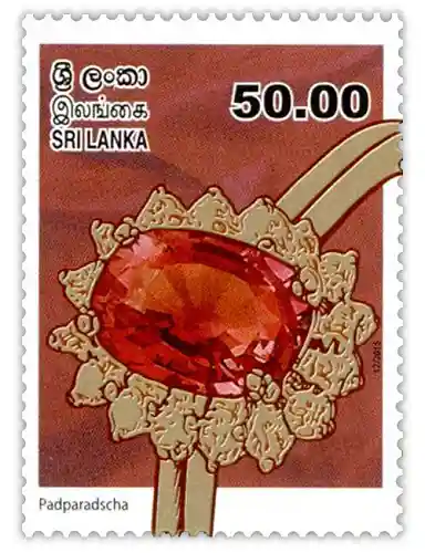 Gems of Sri Lanka on Postal Stamps 8 Facets Sri Lanka Padparadsha