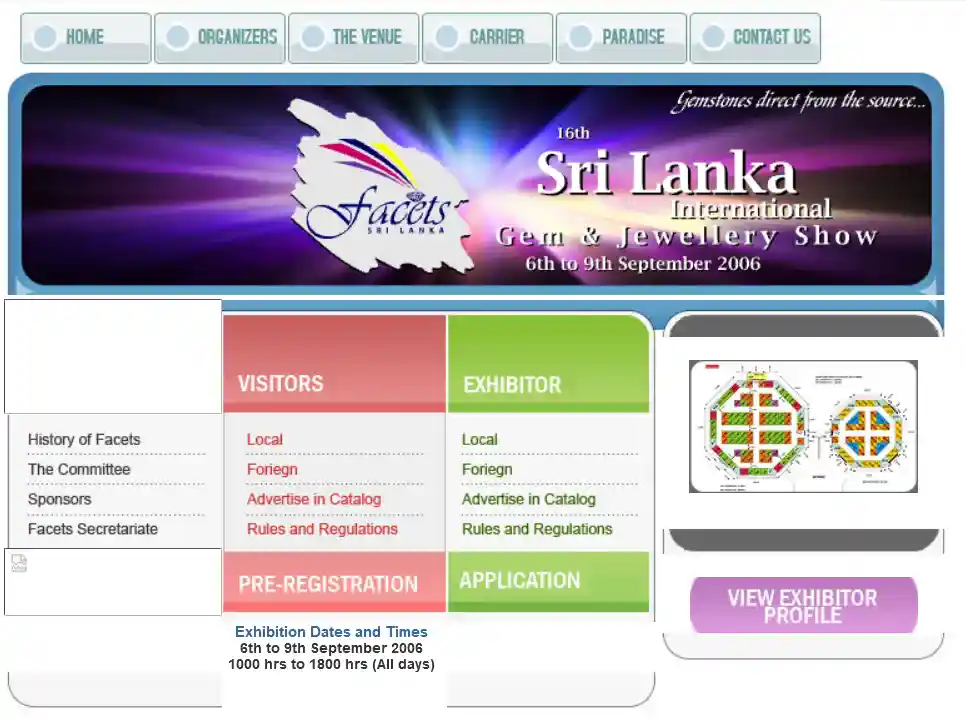 FACETS Sri Lanka International Gem & Jewellery Show 2 Facets Sri Lanka Website 2006