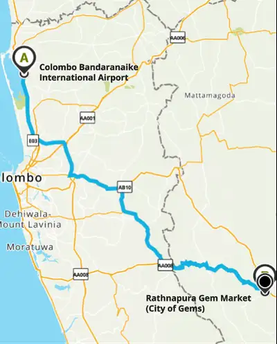 Rathnapura Gem Market Route