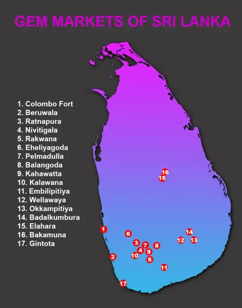 Sri Lanka Gem Market Locations